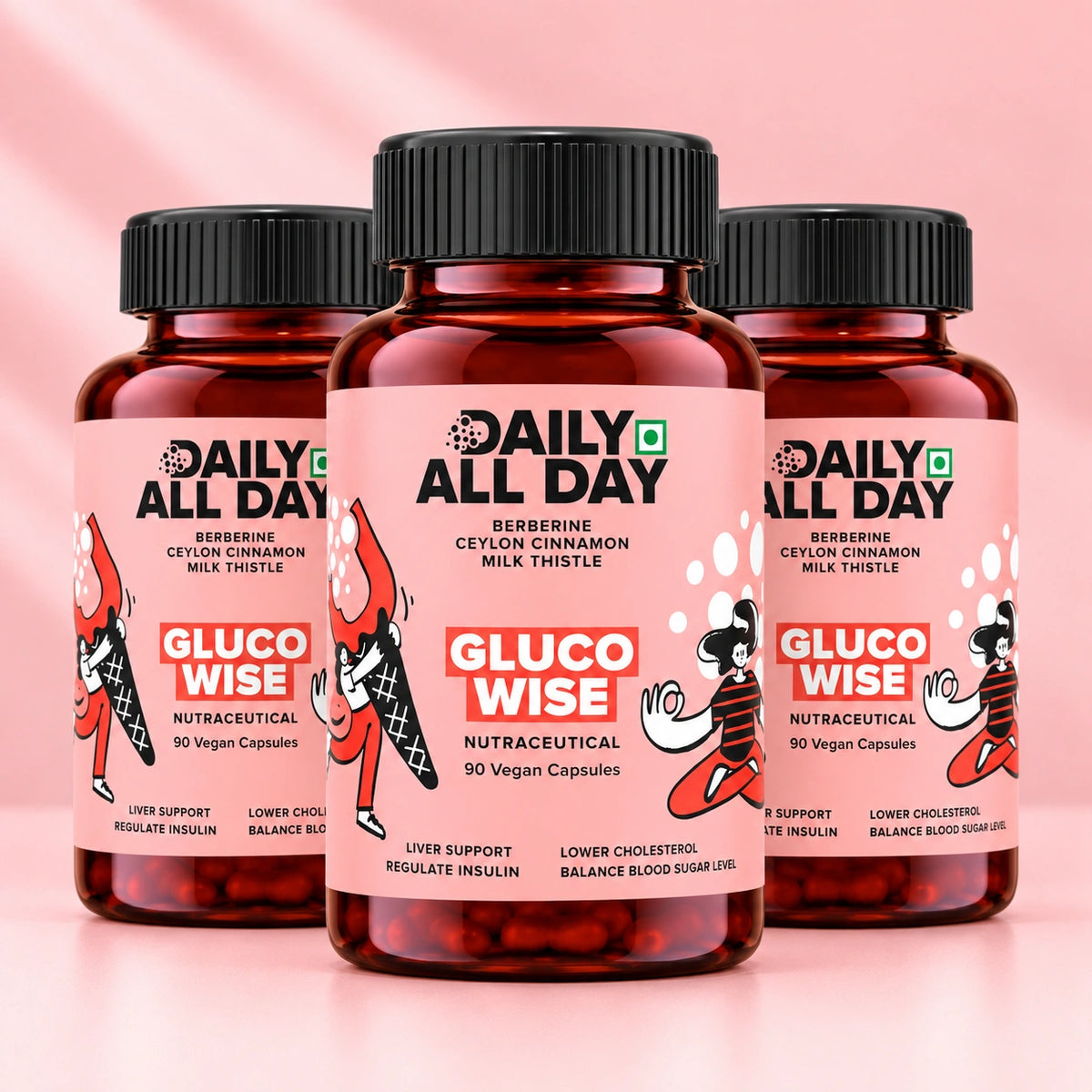 Liver supplement with berberine and milk thistle - 3 bottle pack