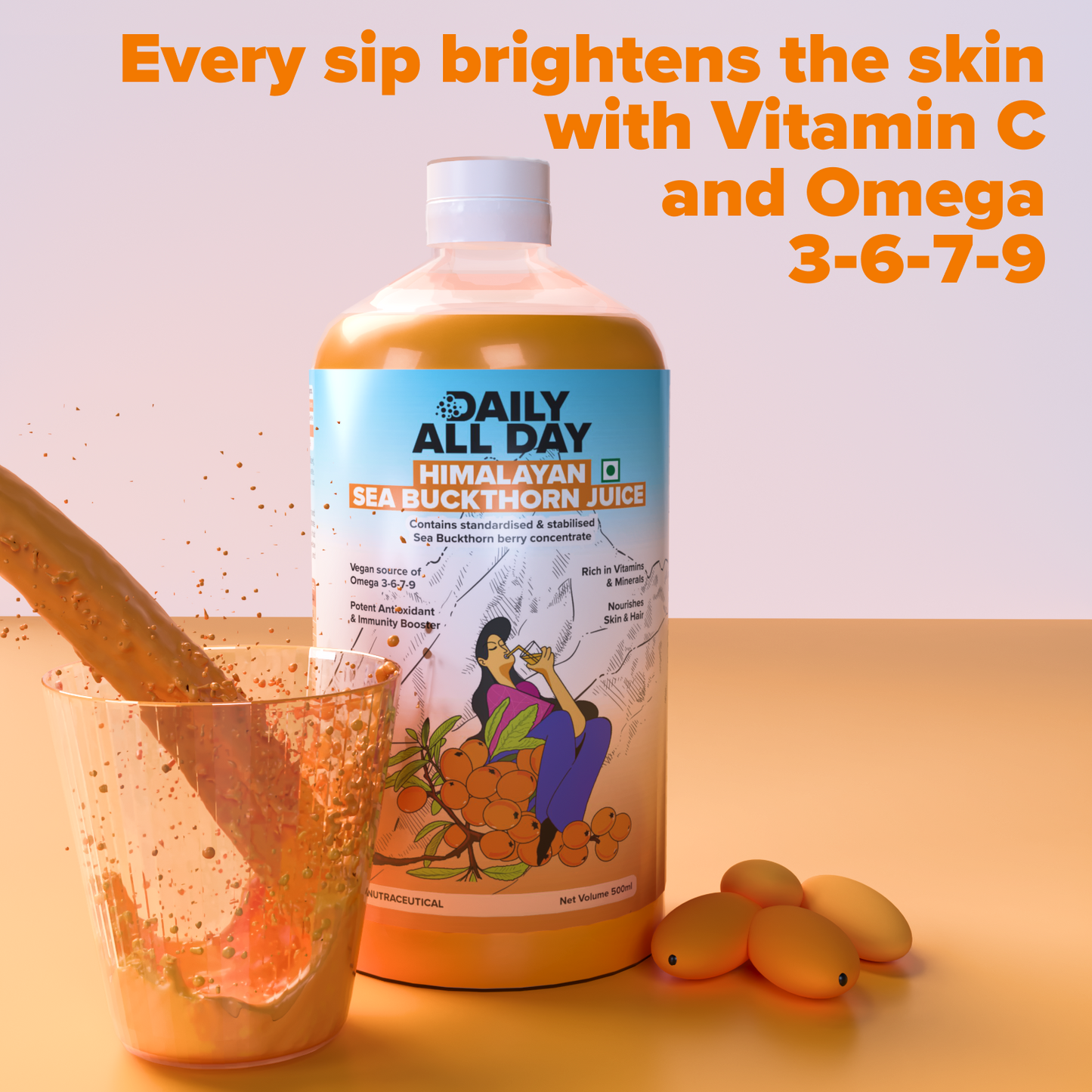 Sea Buckthorn Juice- Glowing Skin & Omega 7