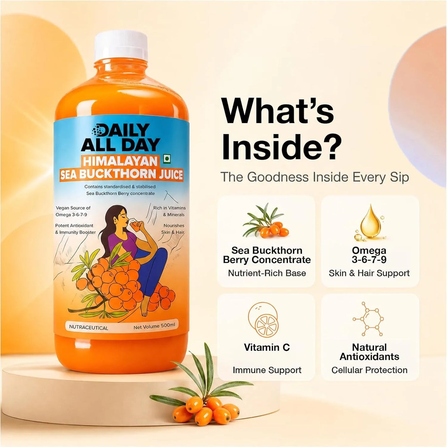 Sea Buckthorn Juice - Glowing Skin & Omega 7