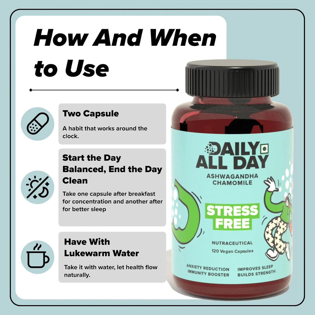 Ashwagandha for sleep - how to take 2 capsules daily