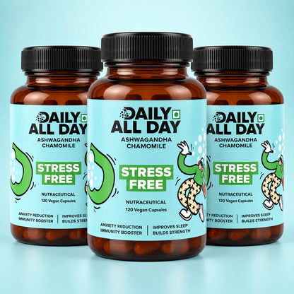 Adaptogen supplement with ashwagandha and chamomile - 3 bottle pack