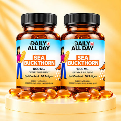 Sea buckthorn oil supplement 2 bottle pack, 120 softgels