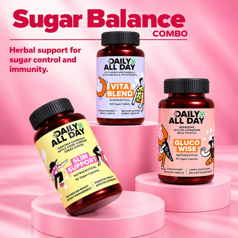 Blood sugar support supplements - berberine, ceylon cinnamon, apple cider vinegar capsules and multivitamin